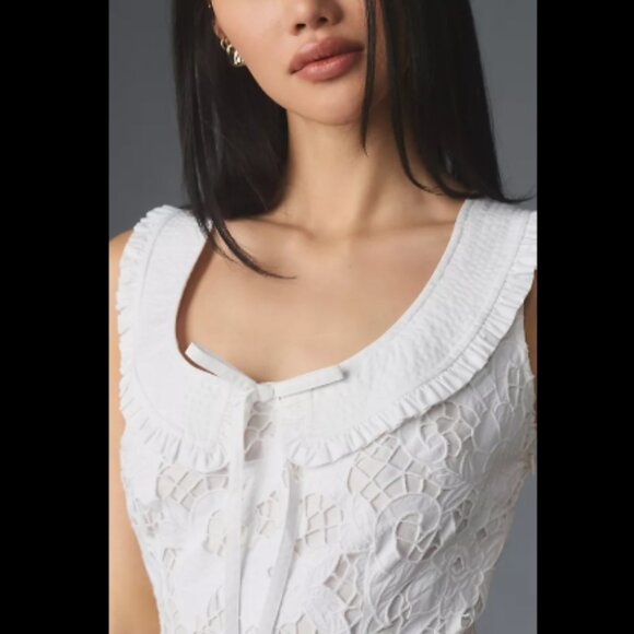 Brand New Vineet Bahl Sleeveless Lace Collared Dress - Picture 3 of 10